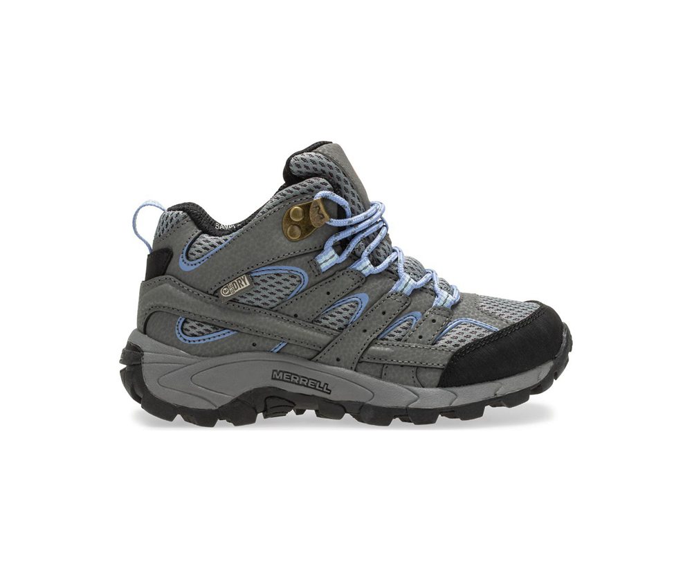 Merrell Hiking Shoes Grey - Moab 2 Mid Waterproof - Kids 18GUVDPWE